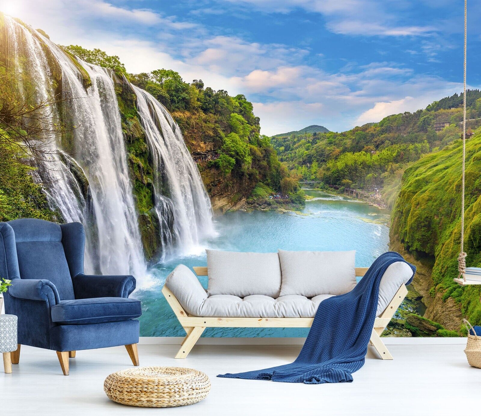 the creative solution Waterfall Wall Window wallpaper Home Decor, Living  Room, Bedroom, Price in India - Buy the creative solution Waterfall Wall  Window wallpaper Home Decor, Living Room, Bedroom, online at Flipkart.com