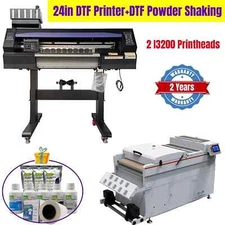 24in DTF Printer DTF Powder Shaking w/ 2 Epson I3200-A1 Printheads & DTF Powder