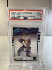 2020 Panini Chronicles Cole Kmet PSA 9 Purple Auto 3/25 Pop 1 Chicago Bears