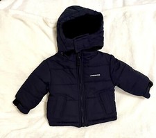 LONDON FOG Coat Sz 12M Hooded Navy Fleece Lined