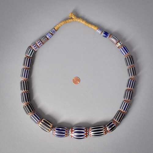 Six Layer Chevron Venetian Trade Beads 34 Inch - Picture 12 of 12