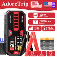Adoretrip 6000a Car Jump Starter 78000ma Battery Jumper Booster Truck Heavy Duty Adoretrip 6000a Car Jump Starter 78000ma Battery Jumper Booster Truck Heavy Duty