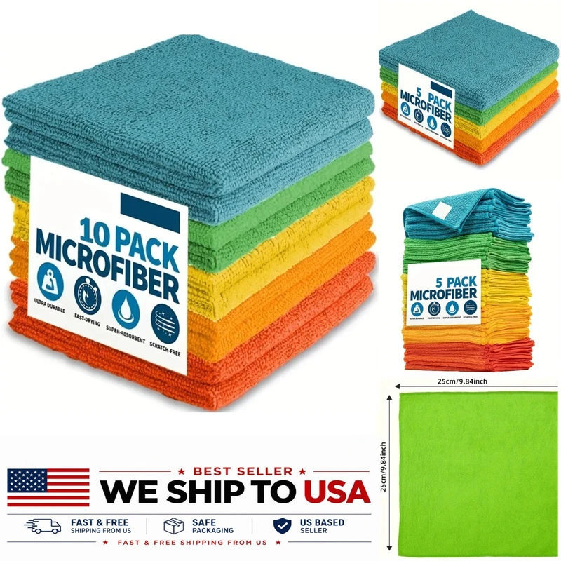 Microfiber Cleaning Cloths Reusable Absorbent Kitchen Towels