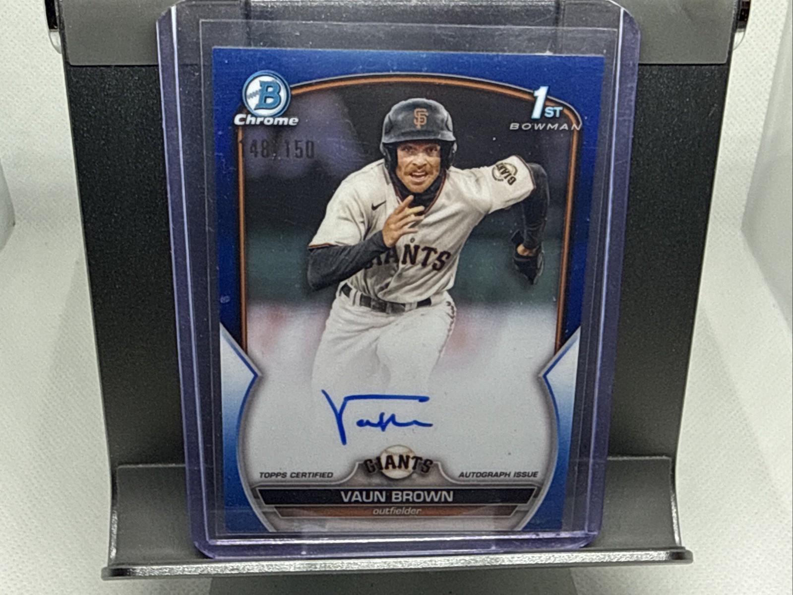 2023 Bowman Chrome #CPA-VB Vaun Brown 1st Bowman Blue Auto /150