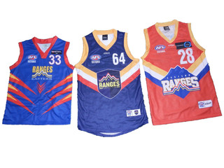 TAC CUP/ VFL /AFL EASTERN RANGES PLAYER WORN JUMPERS X 3 SIZE MEDIUM