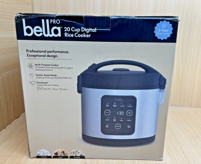 bella PRO - 20-Cup Digital Rice Cooker - Stainless Steel