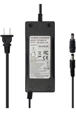 Abakoo 54.6V 2A Power Supply Adapter Charger for 48V Lithium Li-ion Battery Pack