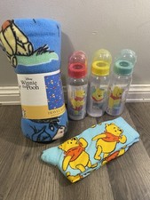 Disney Baby Winnie The Pooh Fleece Blanket 9oz Bottle Baby Bottles NEW Lot