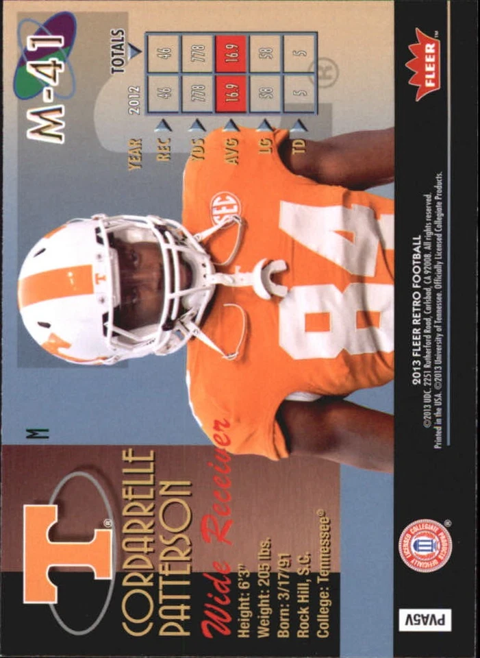 A9074- 2013 Fleer Retro '98 Metal Universe #M41 Cordarrelle Patterson - NM-MT - Image 2 of 2