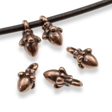 Tiny Copper Acorn Charms 10mm Fall Autumn Woodland Nature Pendants 10-Pack