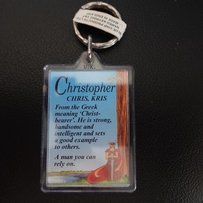 Christopher Personalized Keychain Plastic Novelty Name Definition Meaning Gift