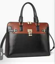BOSTANTEN Briefcase for Women Leather 15.6 inch Laptop Shoulder Bag Office Work 