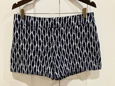 Ann Taylor Loft Riviera Shorts Navy White Textured Geometric Size 6