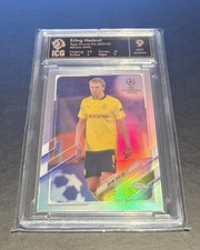 2020-21 Topps Chrome UEFA Champions League Silver Ref Soccer Card Erling Haaland