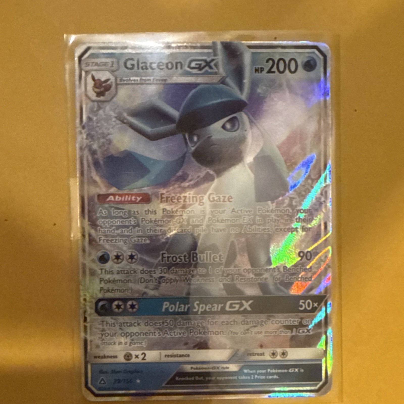 Pokémon Glaceon GX Ultra Rare Holo 39/156 SM-Ultra Prism 2018 Card