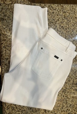 HUE sz Large Nw/oT faux pockets waist 31'' pull-on WHITE LEGGINGS