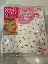 Curity 1980s One Piece Underwear Infant Newborn Shirt  Diaper Cover All In One