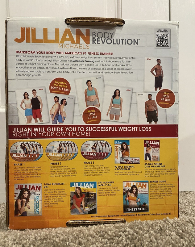 Jillian Michaels Body Revolution Extreme 90-Day Weight Loss System 15 DVDs Guide