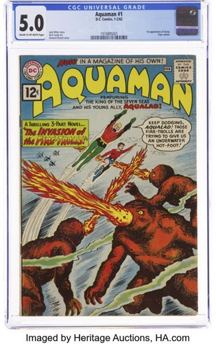 Aquaman #1 DC Comics 1962 CGC 5.0 with 1st Appearance of QUISP Nick Cardy art