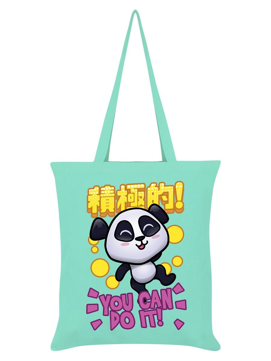 Handa Panda Tote Bag You Can Do It Mint Green 38x42cm