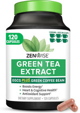 Green Tea Extract Capsules for Men  Women - EGCG Supplement with Green Coffee B