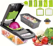 Professional Vegetable Chopper 16 Piece Food Cutter Onion Dicer with Container