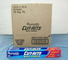 Reynolds Cut Rite Wax Paper~12" X  75 Sq Ft~ ONE CASE (Pack of 24)