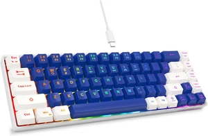 65% Clavier de jeu, LED Allumé en arrière Mini Clavier filaire, ultra-compact