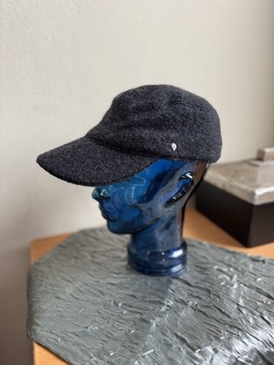 HELEN KAMINSKI AUSTRALIA WOOL NEWSBOY CAP HAT CHARCOAL ONE SIZE USA