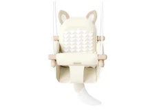 Wooden Hanging Baby Swing with Soft Safety Belt, Cozy Infant Swing Seat for I