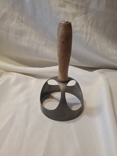 Vintage Metal Round Biscuit or Cookie Cutter w/long Wood Handle