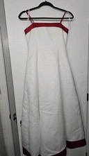 David  s Bridal Wedding Dress White with Red Trim Size 14  probably fit 8-10 