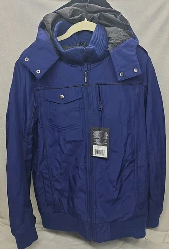 New BAUBAX Men's Blue Bomber Jacket Size M Water Resistant Versatile Coat - product listing photo