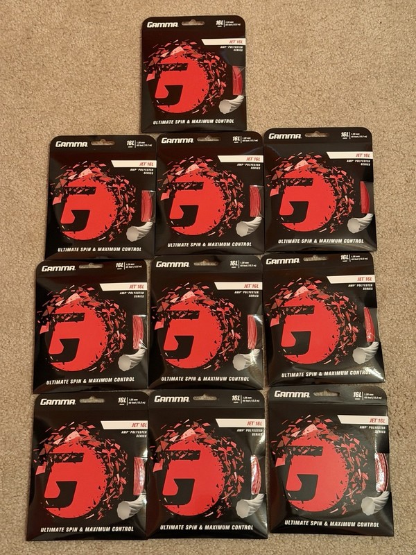 10 Sets of GAMMA JET 16L Tennis String Red