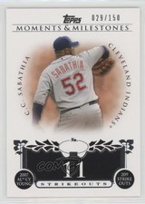 2008 Moments & Milestones /150 CC Sabathia (2007 AL Cy Young 209 Ks) #51 HOF 3o9