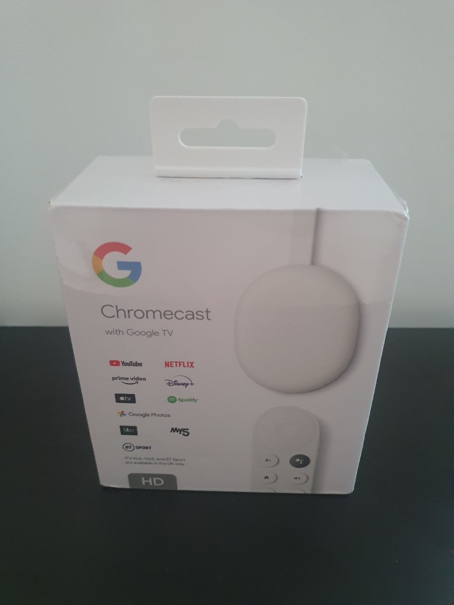 Google Chromecast with Google TV - White (GA01919-GB) for