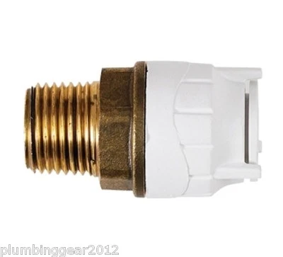 5 x Polyfit 15mm x 1/2" BSP Stecker Messing Eisen Adapter Polyplumb Unterboden