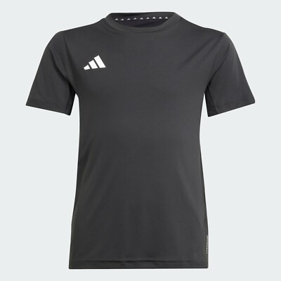 Adidas Adizero Essentials Kinder Lauf T-Shirt Atmungsaktiv Sport Oberteil Jugend Schwarz