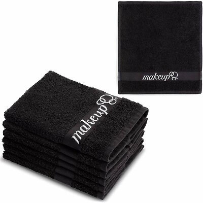 FabbPro Black Makeup Remover Cloth Towels (6 pieces) Chic Black Color