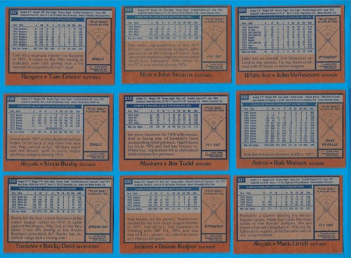 1978 TOPPS BASEBALL Singles - YOU PICK #201 - #400 - Most NM - Picture 272 of 396