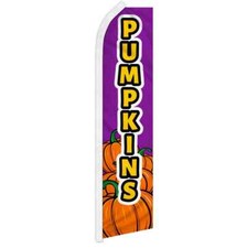 Pumpkins Purple Swooper Advertising Halloween Banner Flag for Pumpkin Patch