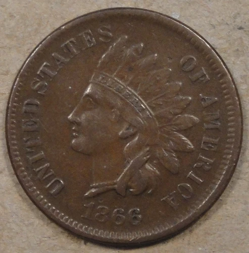 1866 Indian Cent XF as Pictured La 2