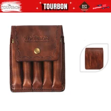 TOURBON Real Leather Rifle Bullets Holder 308win Ammo Carrier Pouch Game Hunting