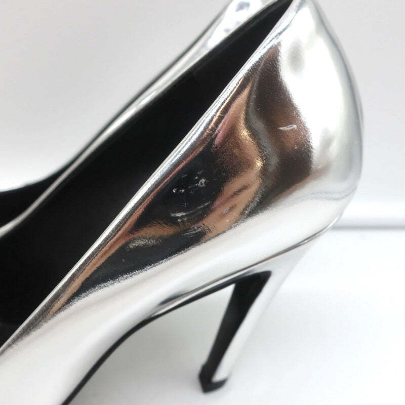 Balenciaga Broken Mirror Heels Silver Metallic Leather Size Balenciaga Broken Mirror Heels Silver Metallic Leather Size