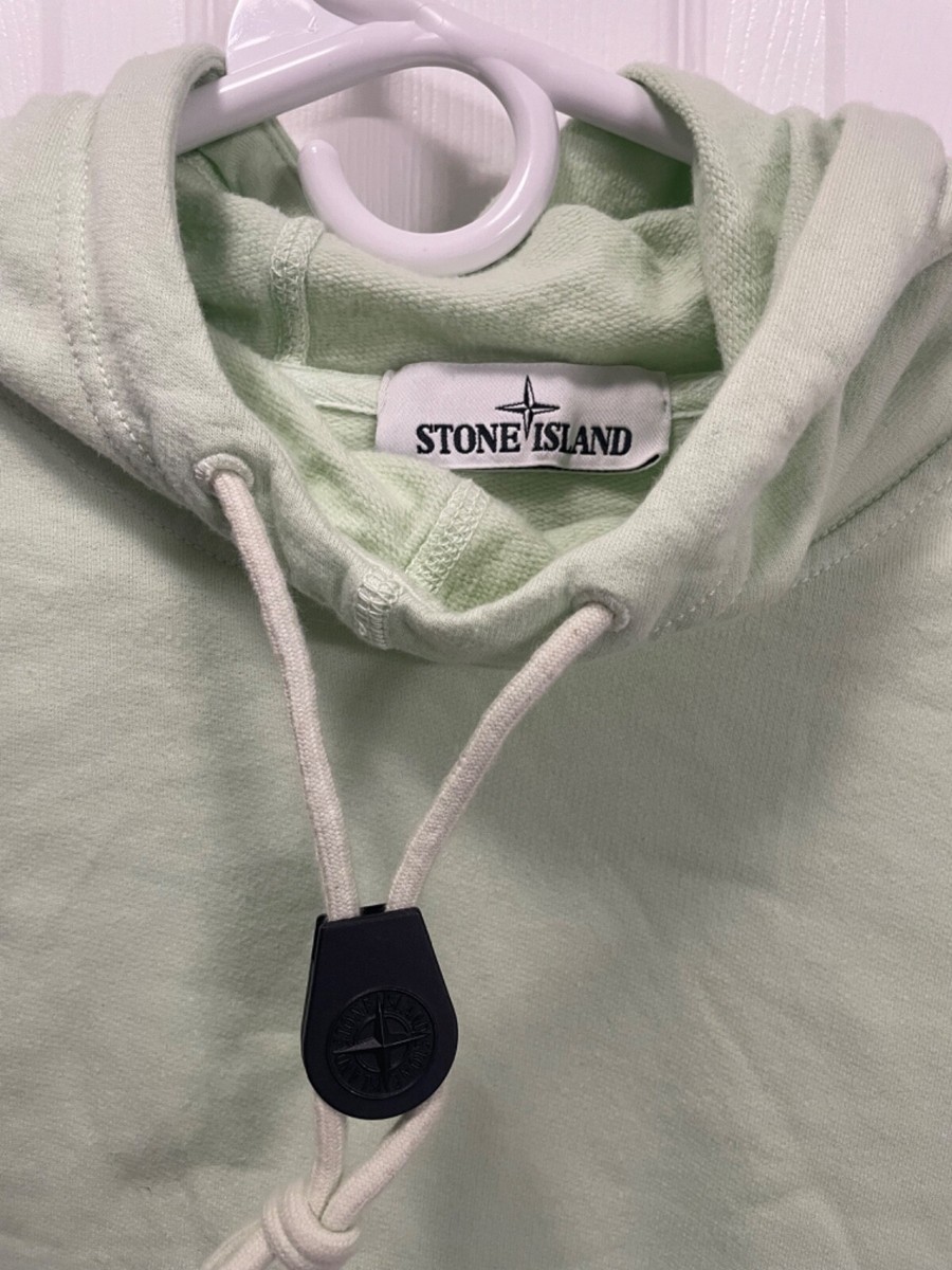 Stone Island Compass Patch Drawstring Hoodie In Mint View 4