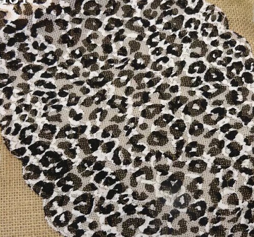 Lencería de encaje elástica negra/blanca con estampado de leopardo de 8,5" de ancho, diadema, guantes, y0294 - Imagen 2 de 2