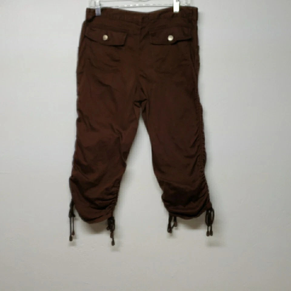 Pantalones Capris Bugle Boy Juniors Talla 11 Marrón Bolsillos Informales Cordón Piernas Foto 3 de 4
