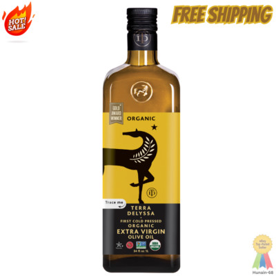 Terra Delyssa Organic Extra Virgin Olive Oil 34 Fl. Oz Glass Gluten-Free Natural