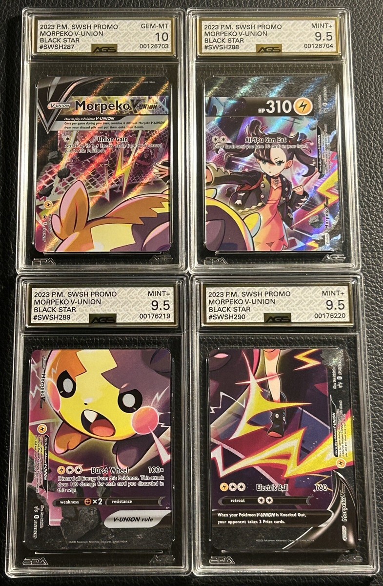 Marnie's Morpeko V-Union Pokémon SWSH Promo 4 Card Set AGS