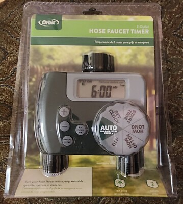 Orbit 58910 2 Outlet Programmable Hose Faucet Timer  Factory sealed.